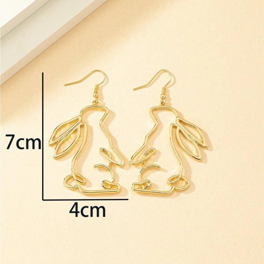 Cartoon Rabbit Drop Earrings - Picture 5 of 6